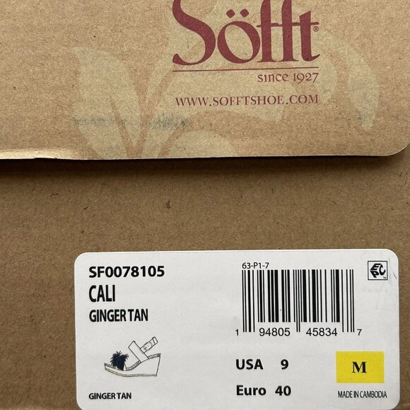 Sofft Cali Women's Wedge Suede Sandals Size 9 Brown Open Toe Flower Blossom - Picture 9 of 10